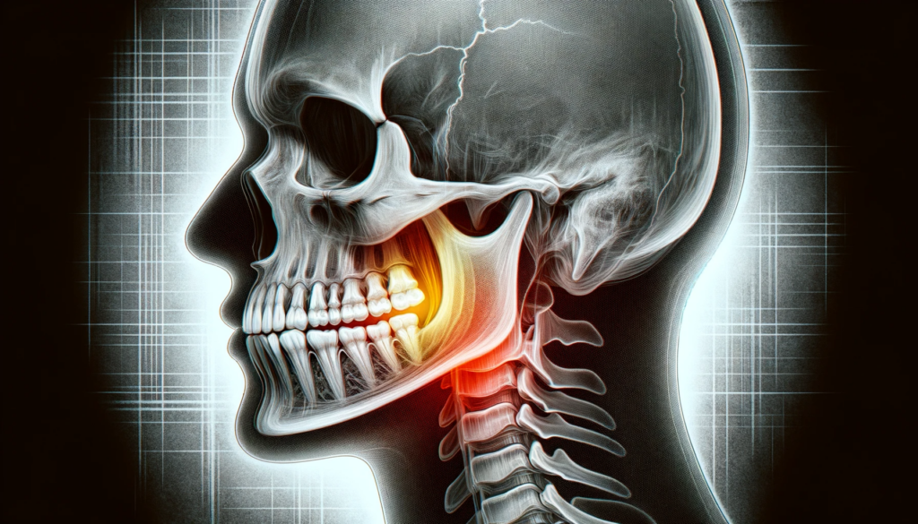 Detailed human skull X-ray illustration.