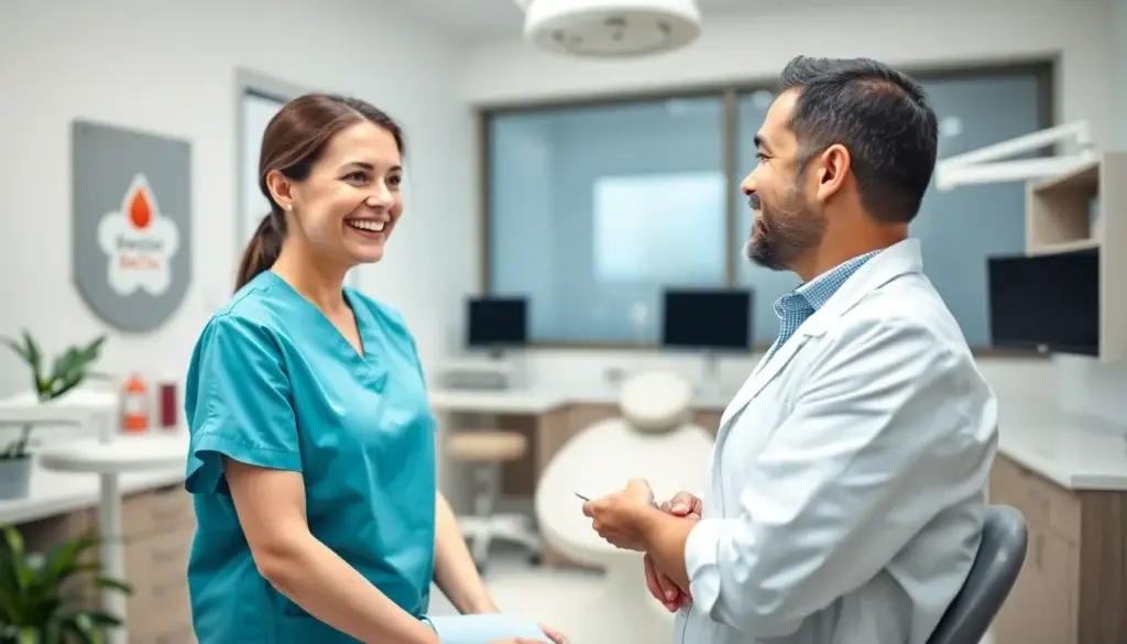 A female dentist welcoming a patient at a modern Corona dental practice
