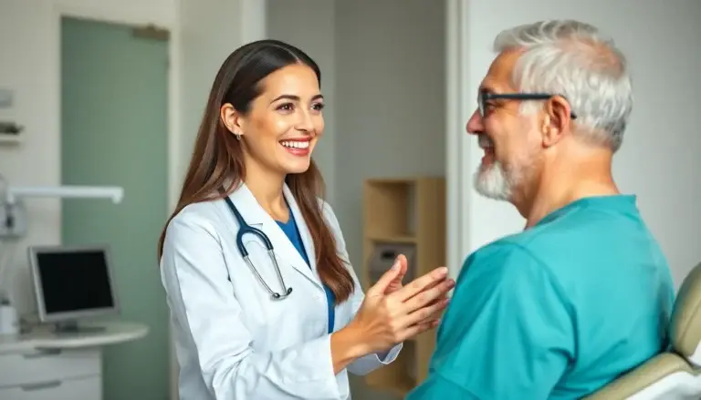 A female dentist welcoming a patient at a modern Corona dental practice