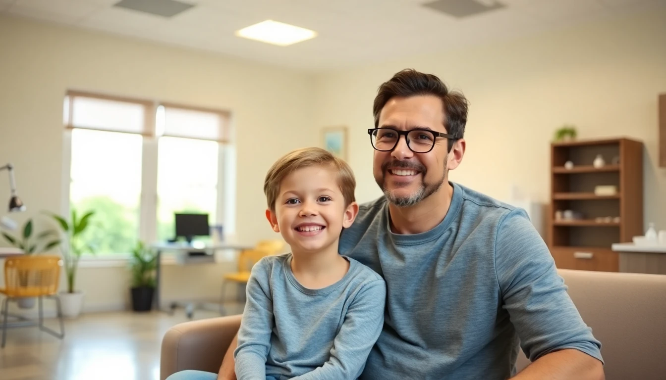 A parent and child at a welcoming dental office